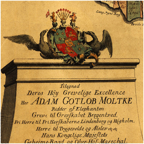 Caribbean, 1754, St. Croix, Virgin Islands, USVI, Old Danish Map