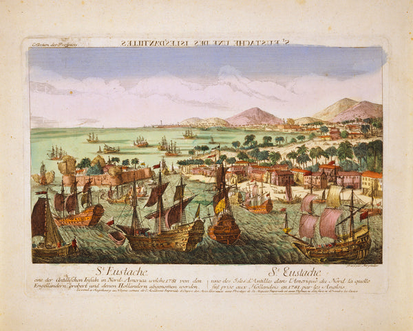 Caribbean, 1781, St. Eustatius, St. Eustache, View, Fine Art Print