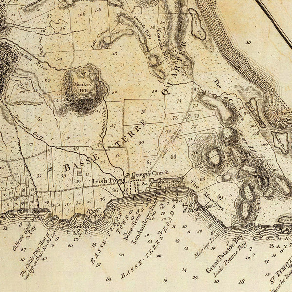 Caribbean, 1775, St. Kitts, St. Christopher, Nevis, Old Map