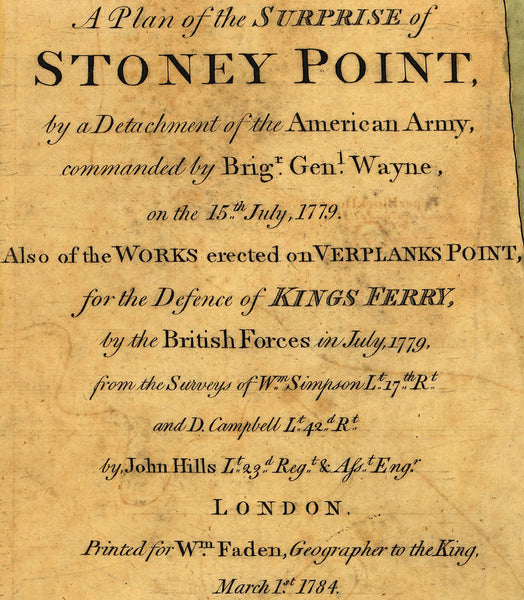 New York, 1779, Battle of Stony Point, Revolutionary War Map