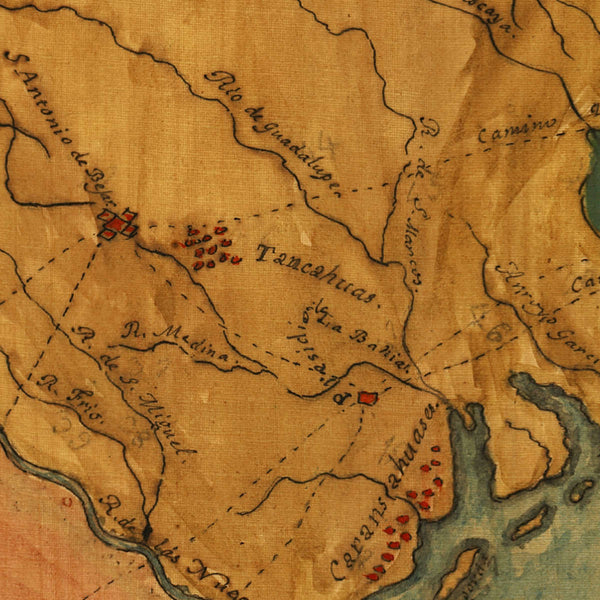 Texas, 1822, Mapa Topografico, Stephen F. Austin Manuscript Map