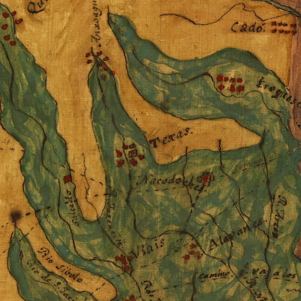 Texas, 1822, Mapa Topografico, Stephen F. Austin Manuscript Map