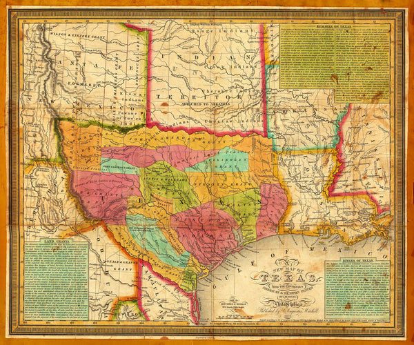 Texas, 1836, Young & Mitchell Map