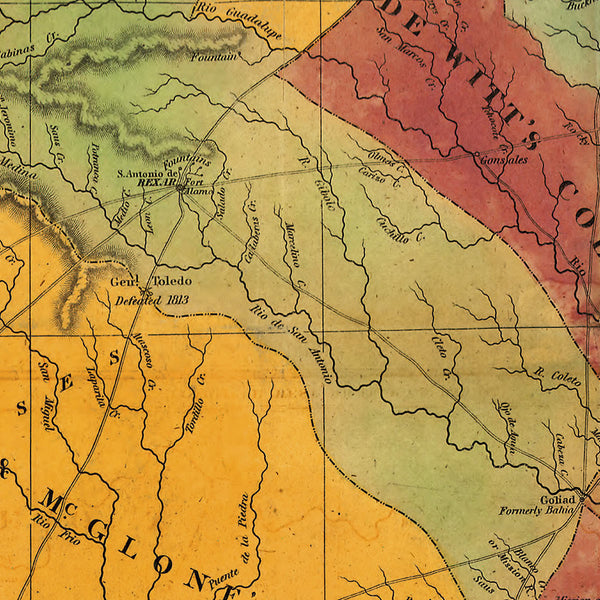 Texas, 1837, Stephen F. Austin Map