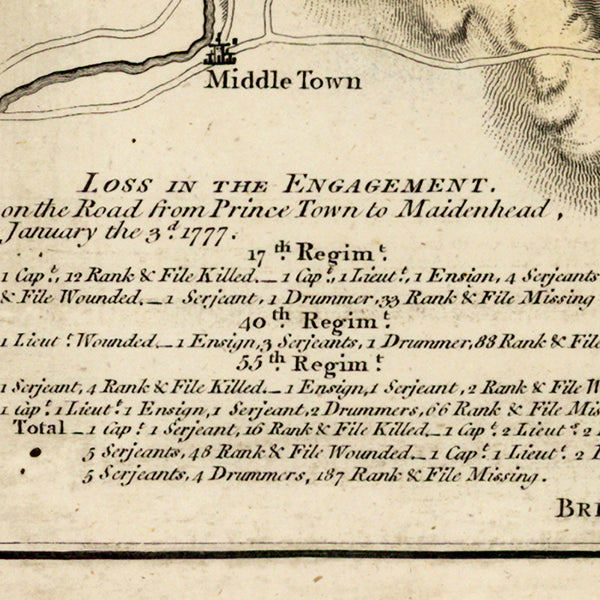 New Jersey, 1777, Battles of Trenton, Princeton, 1776-77, Revolutionary War Map (II)