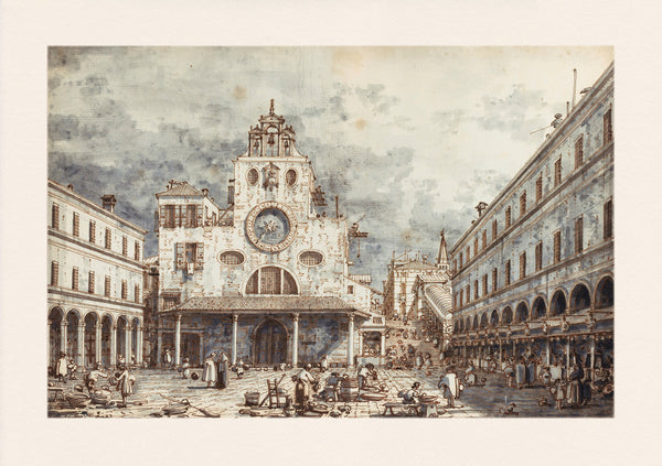 Venice, 1758, Campo San Giacomo di Rialto, Canaletto, Watercolor, Fine Art Print