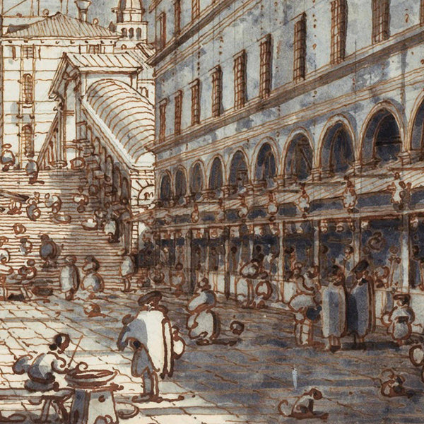 Venice, 1758, Campo San Giacomo di Rialto, Canaletto, Watercolor, Fine Art Print