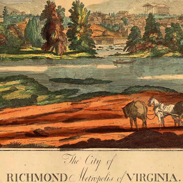 Virginia, 1807, James Madison, Richmond, Antique Map