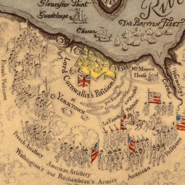 Virginia, 1585–1781, Williamsburg, Jamestown, Yorktown, Historical Map