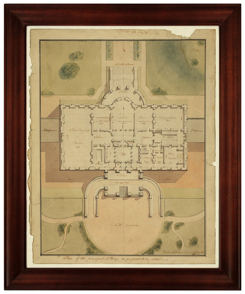 Washington, D.C., 1800s, White House, US Capitol Plans, Framed