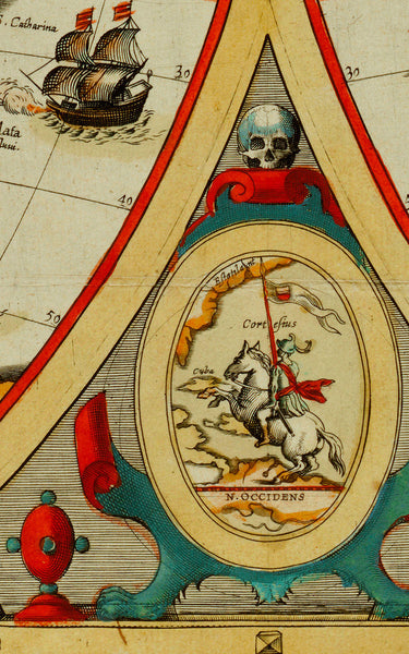 World, 1618, Verhaer, Geographia Restituta, Antique Map