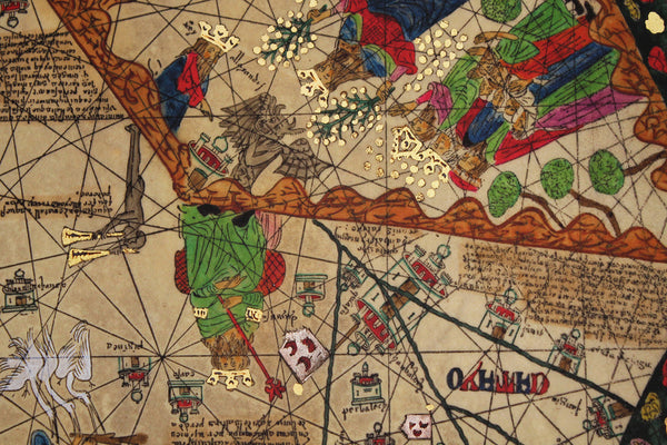 Medieval Map, All Kingdoms of the World, Catalan Atlas, 1375, 4-panel Set