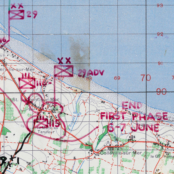 29th Infantry Division Operation Overlord Map