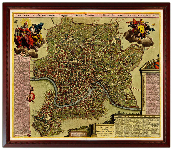 Rome Paris London Map Set, Custom Framed