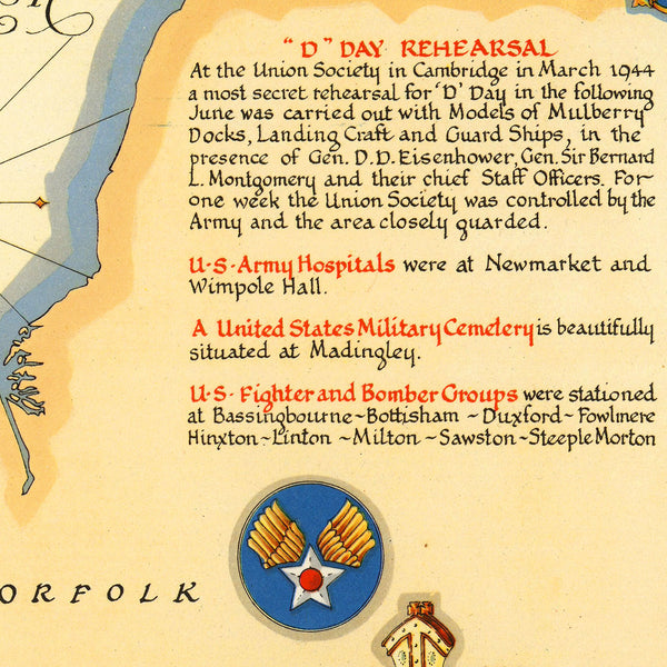 Cambridgeshire, England, WWII Era Map