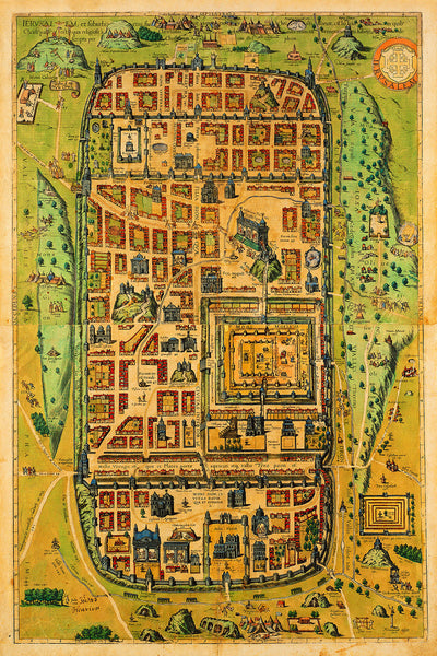 Jerusalem at the Time of Christ, 1584, Braun & Hogenberg, Framed