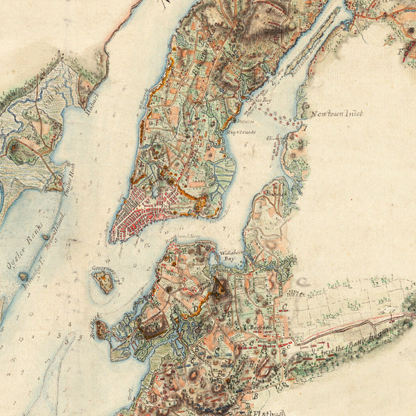 New York, 1776, 1777, Campaign Headquarters, Blaskowitz, Revolutionary War Map