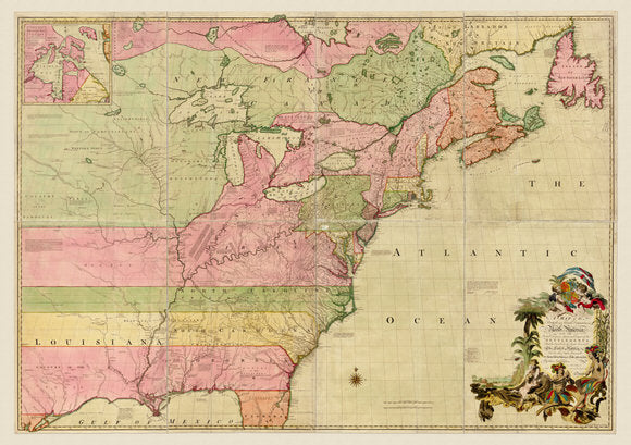 North America, British and French Dominions, 1755