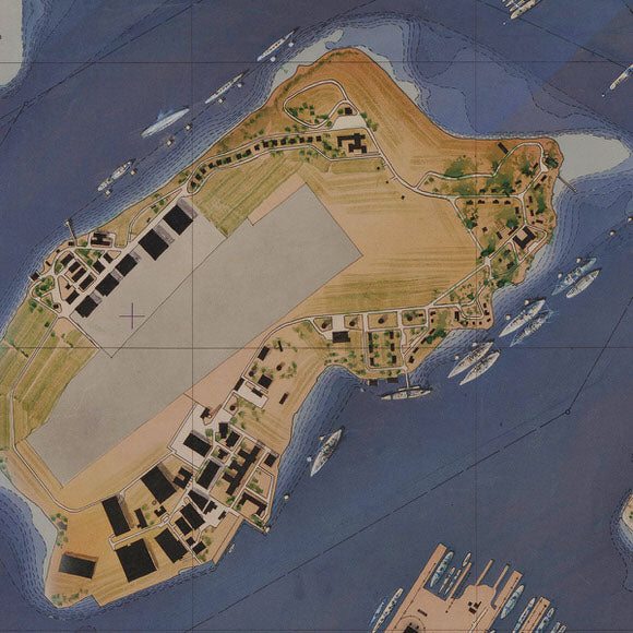 Pearl Harbor 1941, Sketch Map of Pearl Harbor After the Attack on December 7, 1941