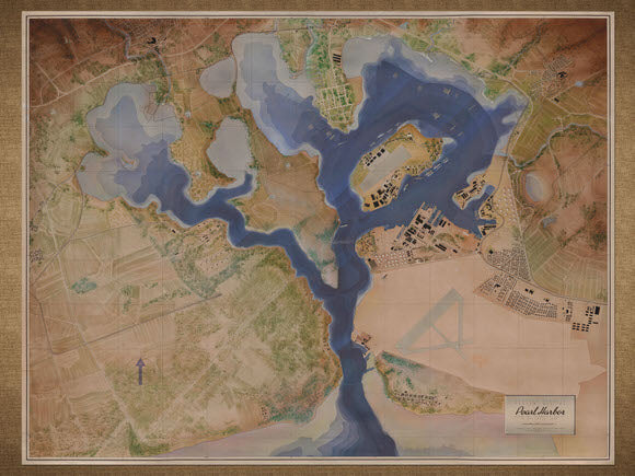 Pearl Harbor 1941, Sketch Map of Pearl Harbor After the Attack on December 7, 1941