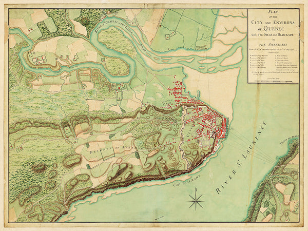 Canada, 1775-76, Quebec City, Battle and Siege, Plan & Map