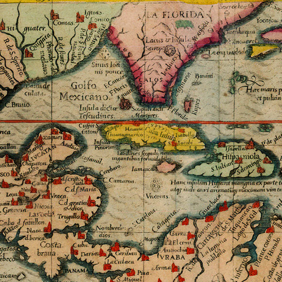 South America, 1592, Caribbean, De Bry, Antique Map