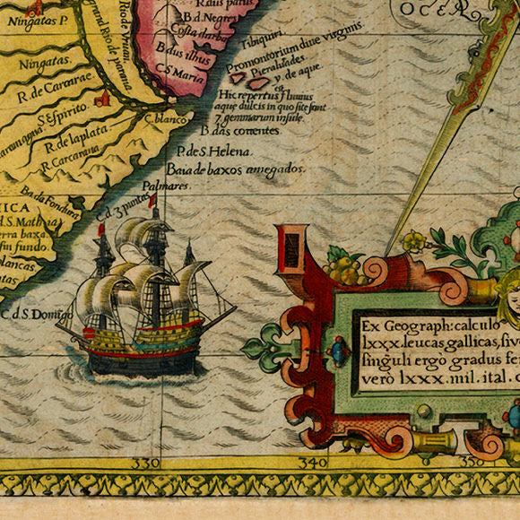 South America, 1592, Caribbean, De Bry, Antique Map