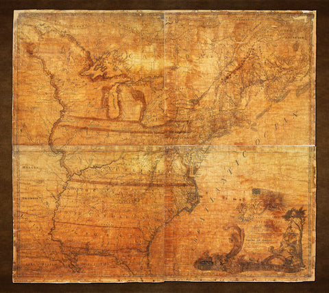 USA, 1784, North America, Abel Buell Map