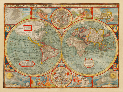 World, 1626, John Speed, A New & Accvrat Map