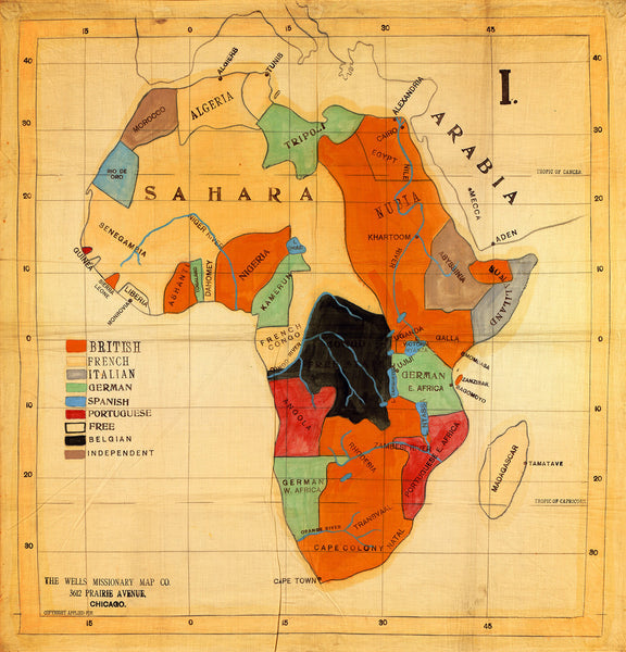 Africa, 1908, Old Colonial Map