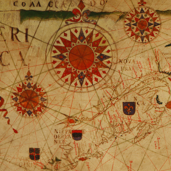 Atlantic Ocean, 1633, America, Africa, Europe, Portolan Chart