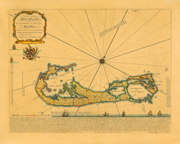 Bermuda, 1738, Lempriere & Toms Sea Chart