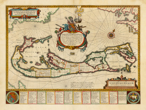 Bermuda, 1640, Mappa Æstivarum Insularum, Barmudas, Blaeu Map