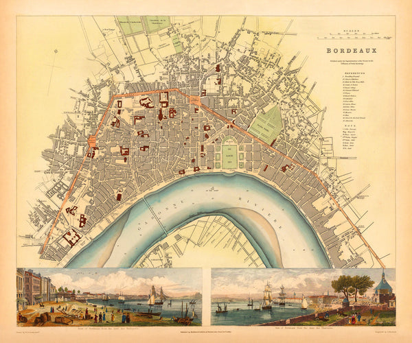 Bordeaux, 1832, S.D.U.K. Antique Map