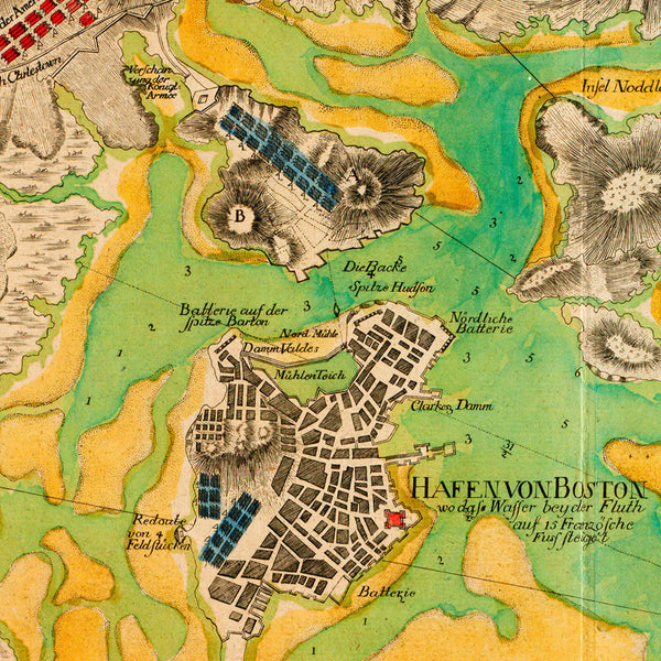 Boston, 1776, Boston Harbor, Revolutionary War Map