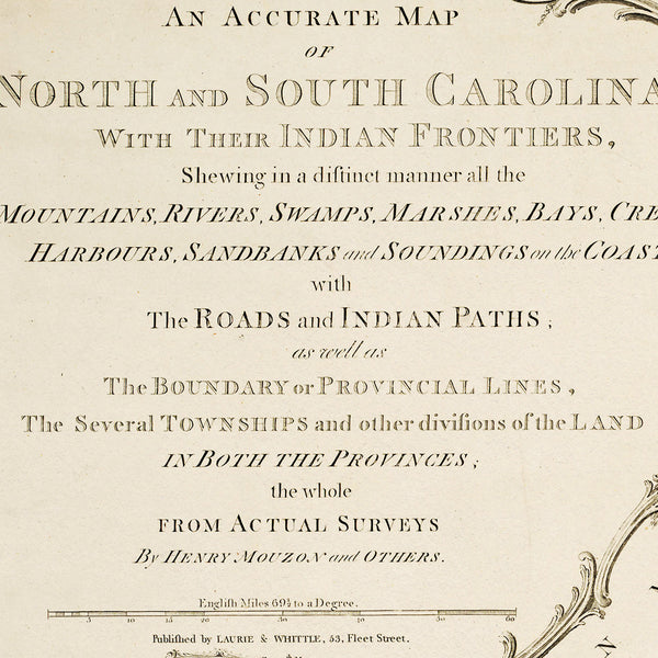 North & South Carolina, 1775, Henry Mouzon Map