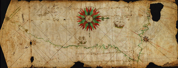 Central America, 1500, Colombia, Panama, Costa Rica, Caribbean Coast, Spanish Portolan Chart