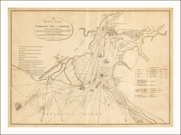 South Carolina, 1776, Charleston, Siege, Battle of Fort Sullivan, Revolutionary War Map