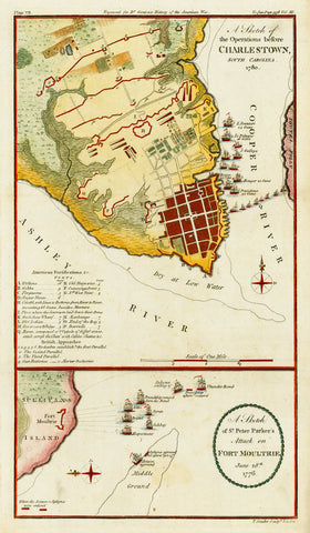 South Carolina, Charleston, 1780, Fort Moultrie, 1776, Revolutionary War Plans