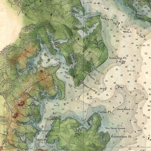 Chesapeake Bay, 1895, Annapolis, USCS Chart