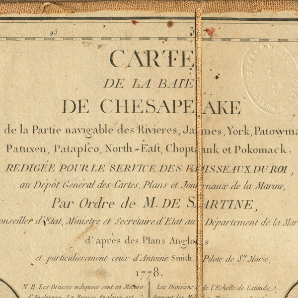 Chesapeake Bay, 1778, Virginia, Maryland, French Navy Revolutionary War Chart