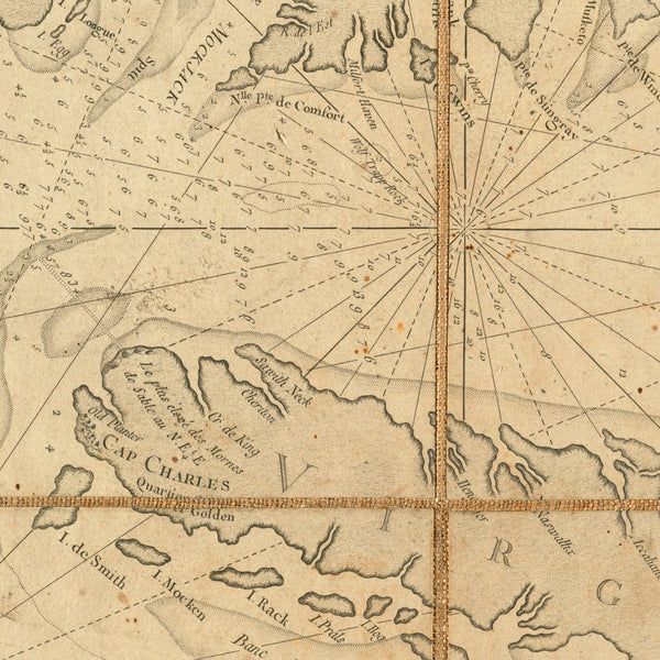 Chesapeake Bay, 1778, Virginia, Maryland, French Navy Revolutionary War Chart