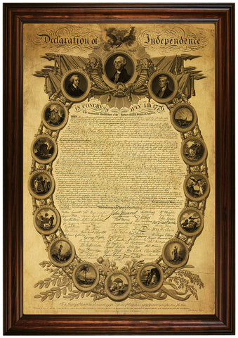 Declaration of Independence, Premium Edition, Large Size, Custom Framed
