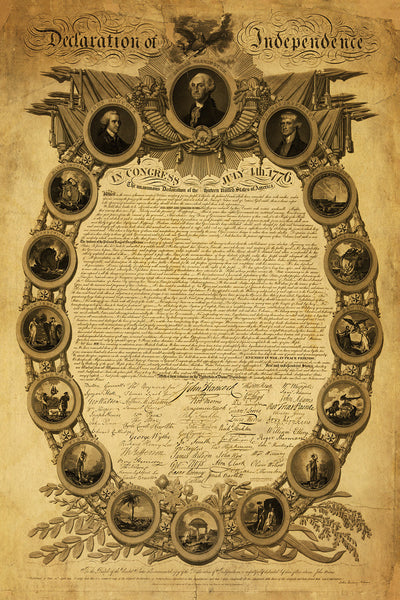Declaration of Independence, Premium Edition, Large Size, Custom Framed