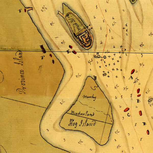 Delaware River, 1777, Philadelphia, Chester, New Jersey, Revolutionary War Map