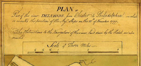 Delaware River, 1777, Philadelphia, Chester, New Jersey, Revolutionary War Map