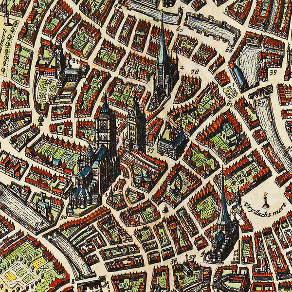 Ghent, 1698, Gand, Gandavum Vulgo Gent, De Wit, Old Map