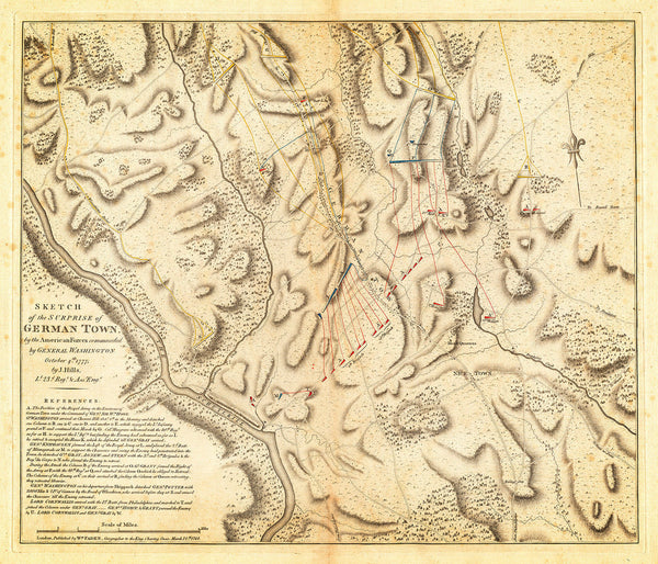 Philadelphia, 1777, Germantown, Philadelphia Campaign, Revolutionary War Map