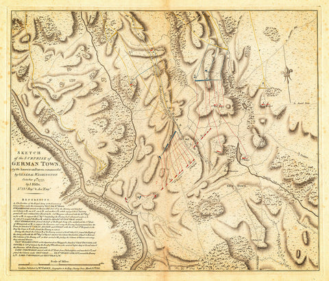 Philadelphia, 1777, Germantown, Philadelphia Campaign, Revolutionary War Map