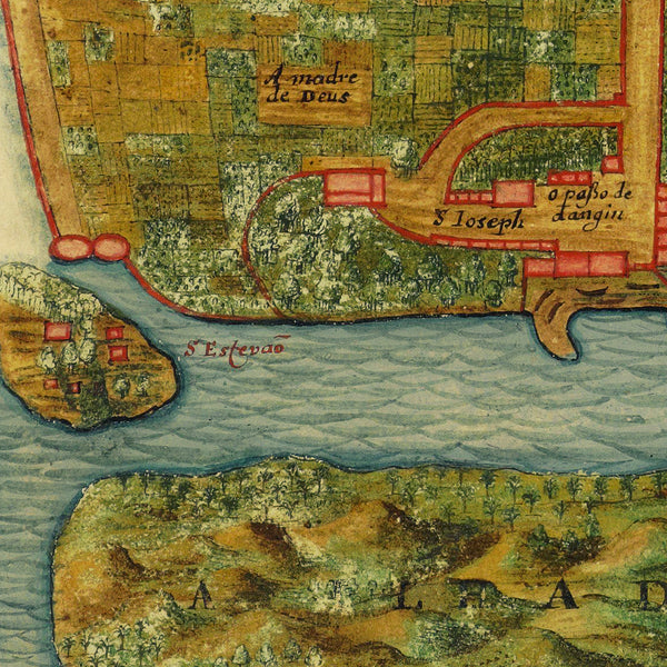 Goa, India, 1665, Vingboons, View, Old VOC Map